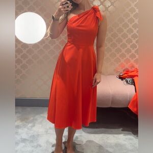 Kate Spade one shoulder Wedding Guest Red Dress